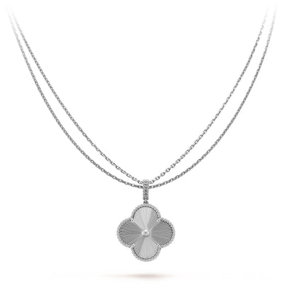 [Opulent Aurora]CLOVER 25MM SILVER BIG CLOVER NECKLACE