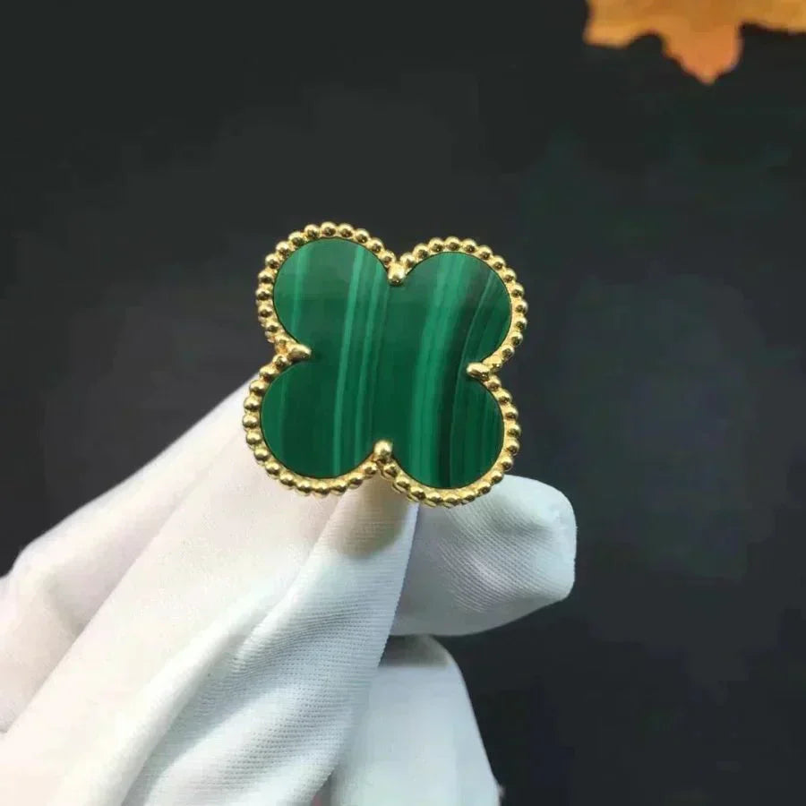 [Opulent Aurora]CLOVER MALACHITE RING