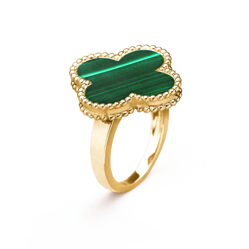 [Opulent Aurora]CLOVER MALACHITE RING