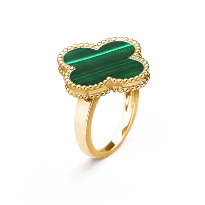 [Opulent Aurora]CLOVER MALACHITE RING