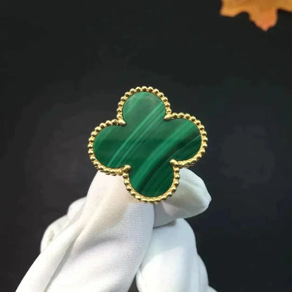 [Opulent Aurora]CLOVER MALACHITE RING