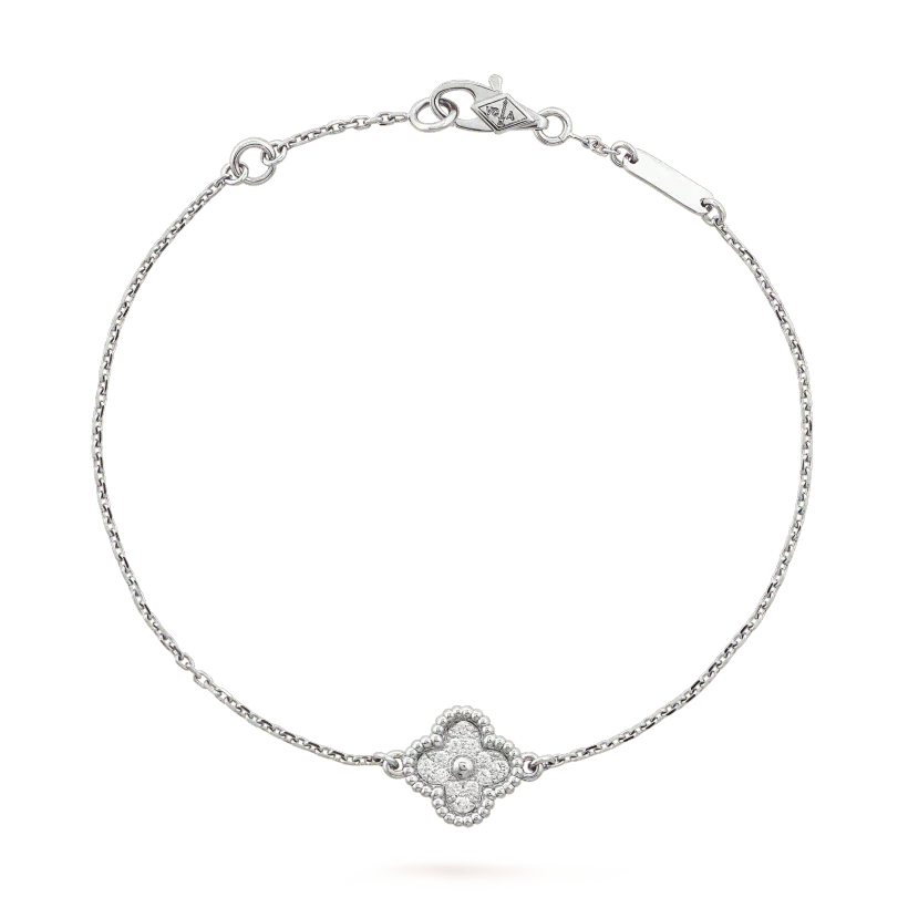 [Opulent Aurora]CLOVER  SINGLE FLOWER BRACELET SILVER