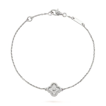 [Opulent Aurora]CLOVER  SINGLE FLOWER BRACELET SILVER