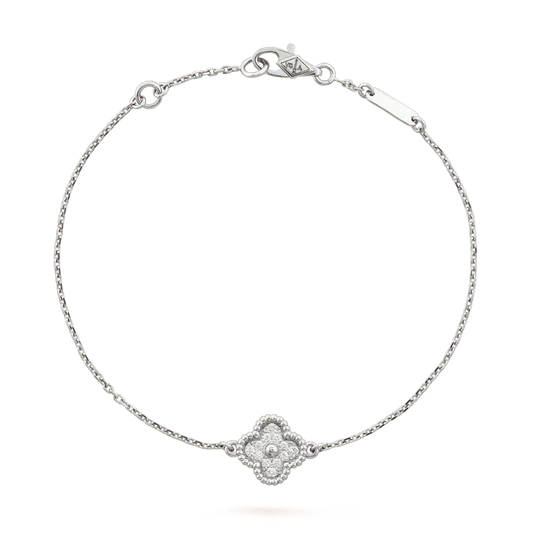 [Opulent Aurora]CLOVER  SINGLE FLOWER BRACELET SILVER