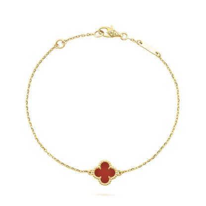 [Opulent Aurora]CLOVER  CARNELIAN SINGLE FLOWER BRACELET