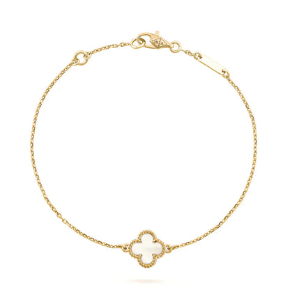 [Opulent Aurora]CLOVER WHITE MOP SINGLE FLOWER BRACELET