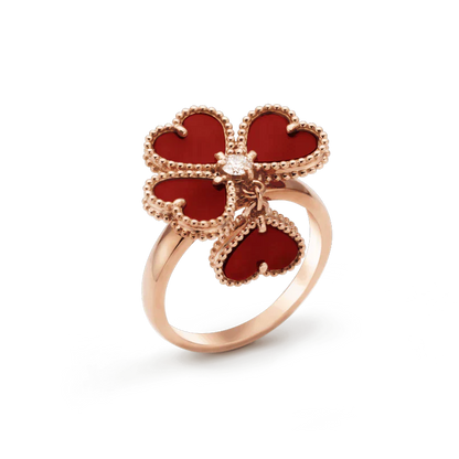 [Opulent Aurora]SWEET CLOVER CARNELIAN RING