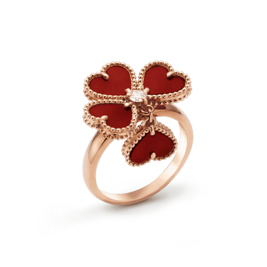 [Opulent Aurora]SWEET CLOVER CARNELIAN RING