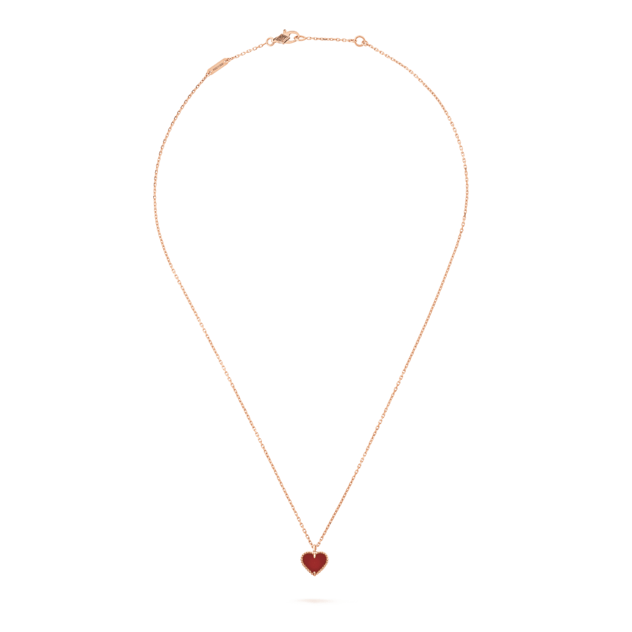 [Opulent Aurora]SWEET CLOVER CARNELIAN HEART NECKLACE