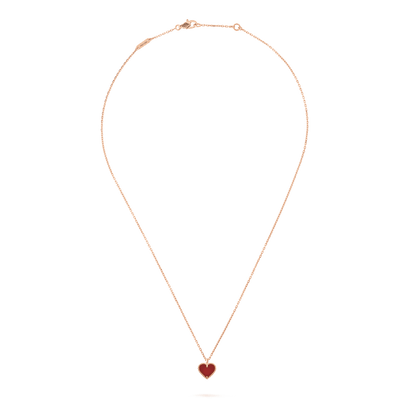 [Opulent Aurora]SWEET CLOVER CARNELIAN HEART NECKLACE