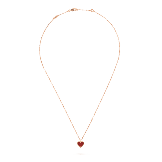 [Opulent Aurora]SWEET CLOVER CARNELIAN HEART NECKLACE