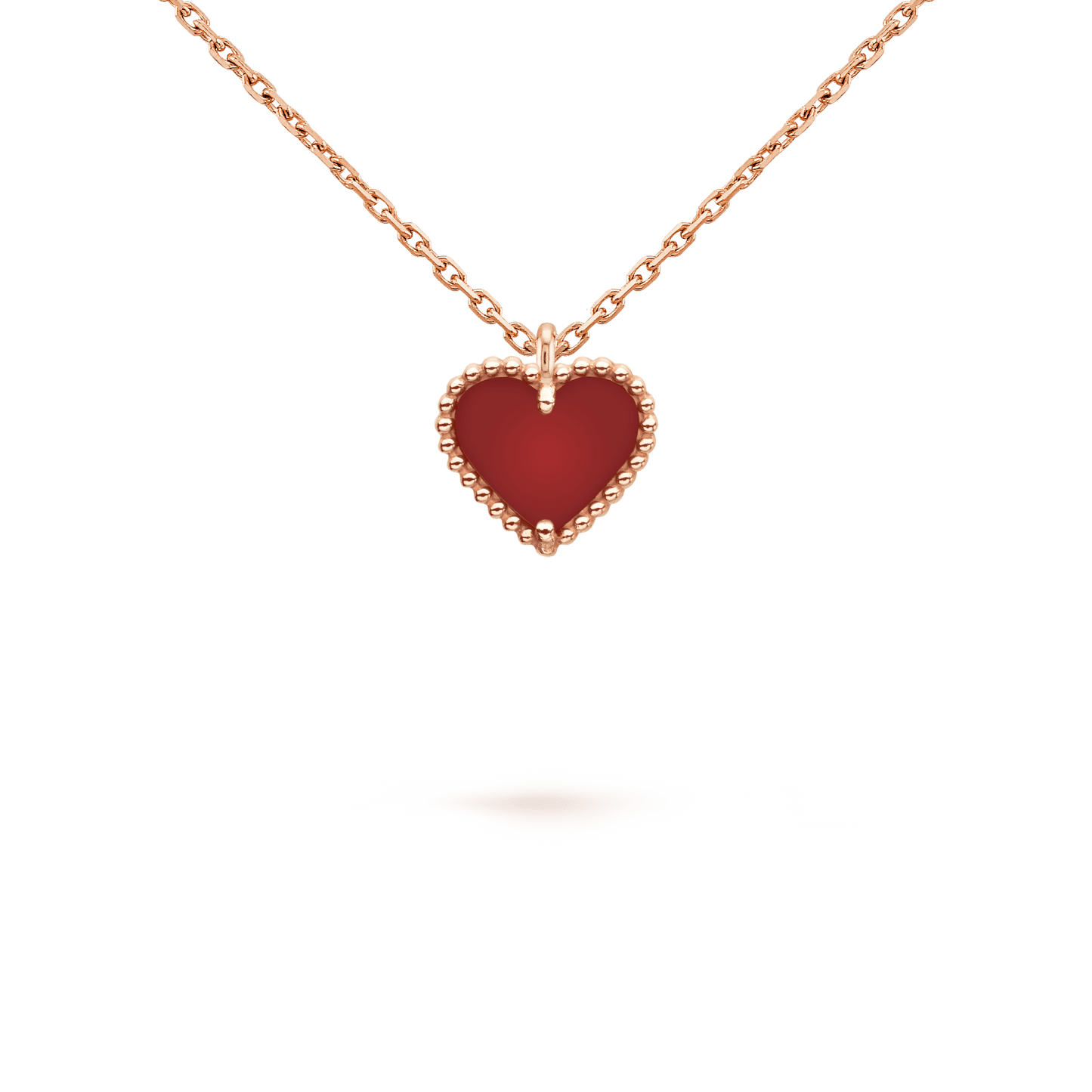 [Opulent Aurora]SWEET CLOVER CARNELIAN HEART NECKLACE