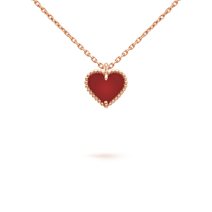 [Opulent Aurora]SWEET CLOVER CARNELIAN HEART NECKLACE