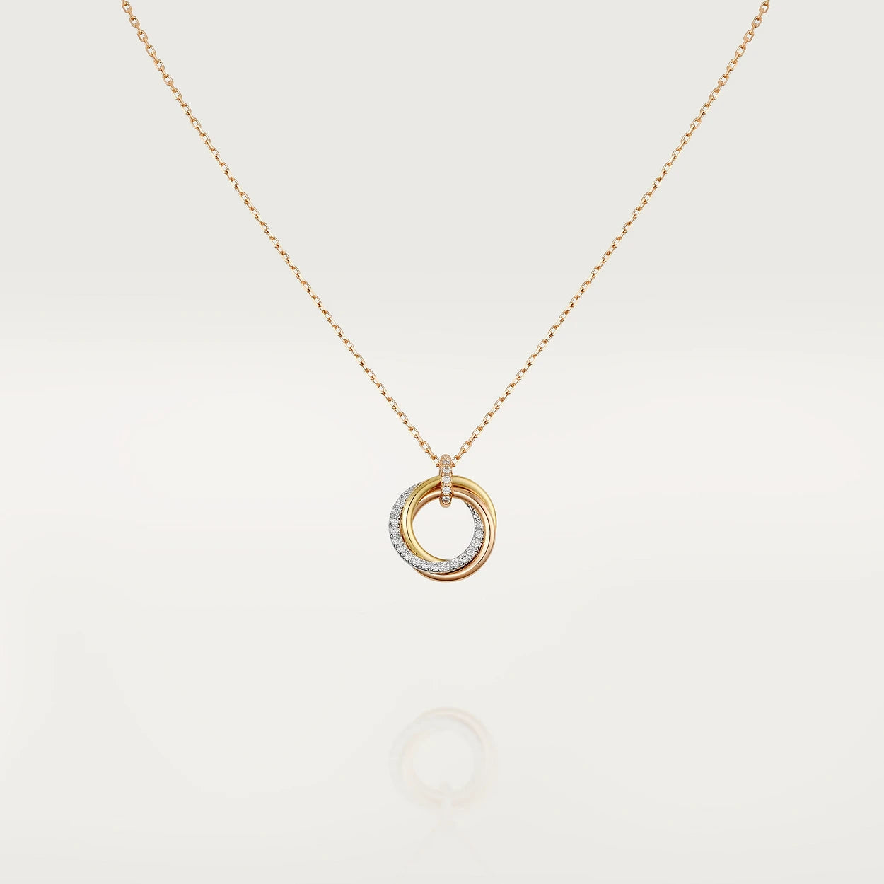 [Opulent Aurora]TRINITY NECKLACE SILVER GOLD PINK GOLD DIAMONDS