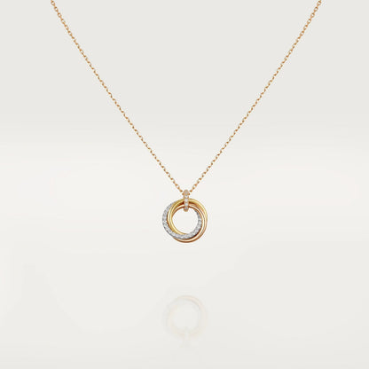 [Opulent Aurora]TRINITY NECKLACE SILVER GOLD PINK GOLD DIAMONDS