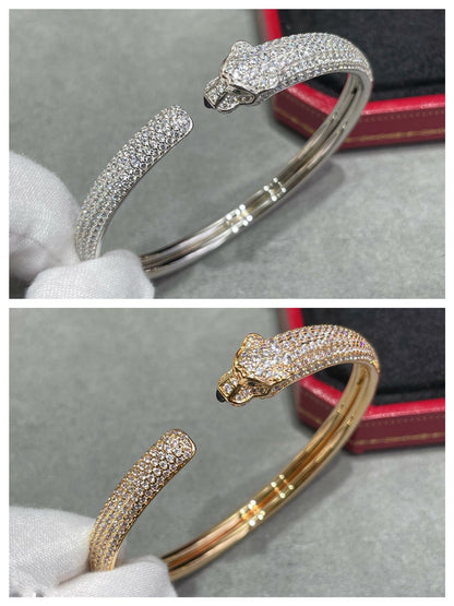 [Opulent Aurora]PANTHERE FULL DIAMOND OPEN BRACELET