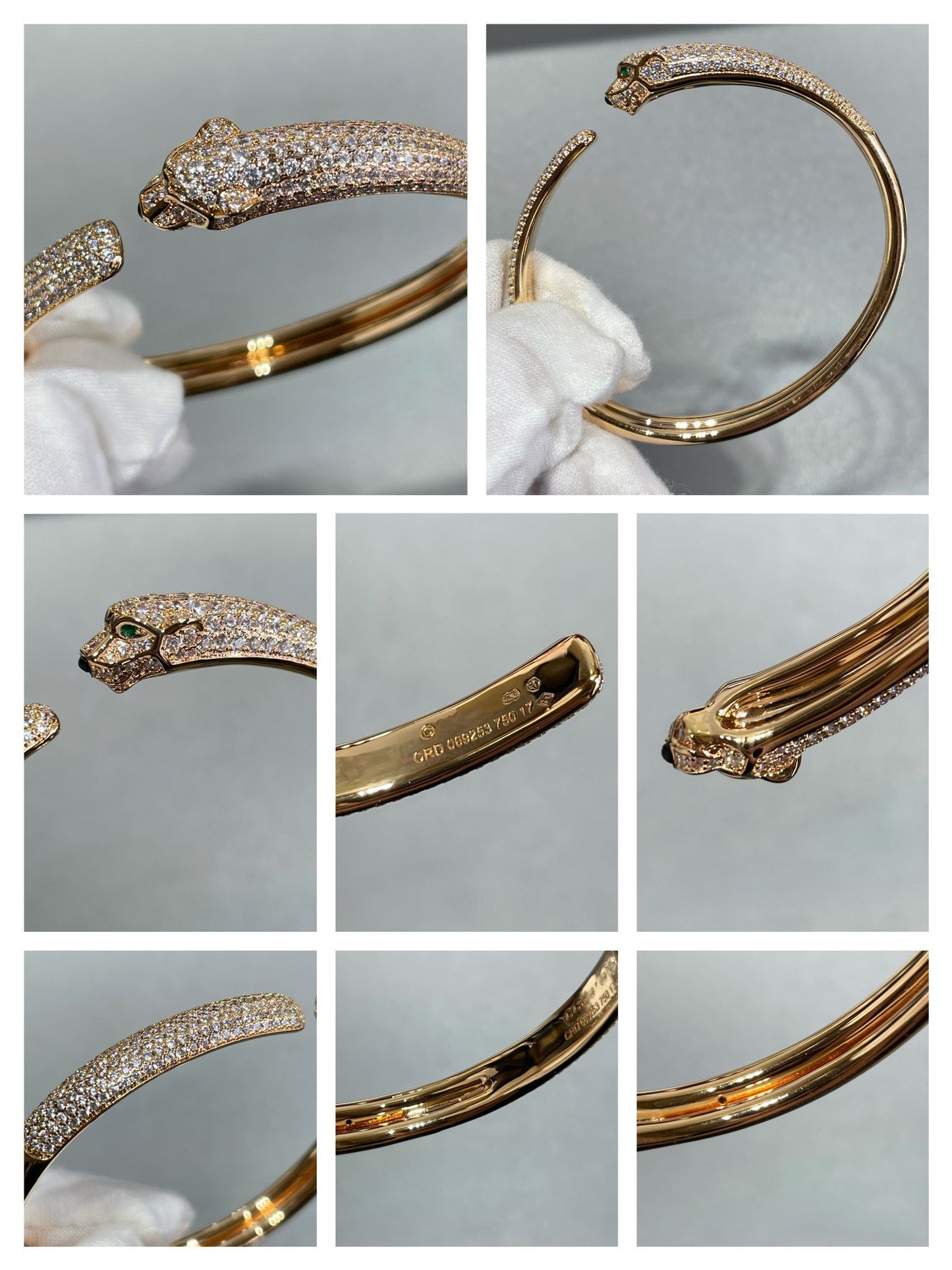 [Opulent Aurora]PANTHERE FULL DIAMOND OPEN BRACELET