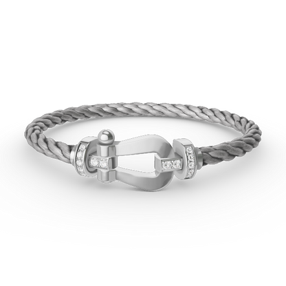 [Opulent Aurora]FORCE LARGE HORSESHOE HALF DIAMOND BRACELET SILVER