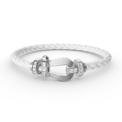 [Opulent Aurora]FORCE LARGE HORSESHOE HALF DIAMOND BRACELET SILVER