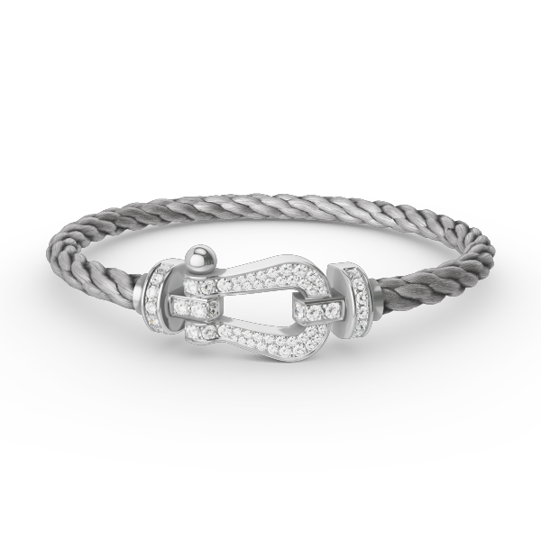 [Opulent Aurora]FORCE LARGE HORSESHOE FULL DIAMOND BRACELET SILVER