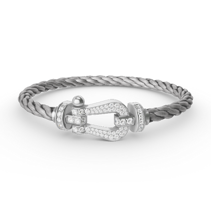 [Opulent Aurora]FORCE LARGE HORSESHOE FULL DIAMOND BRACELET SILVER