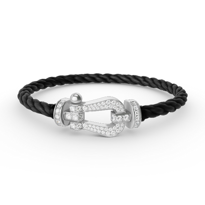 [Opulent Aurora]FORCE LARGE HORSESHOE FULL DIAMOND BRACELET SILVER