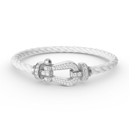 [Opulent Aurora]FORCE LARGE HORSESHOE FULL DIAMOND BRACELET SILVER