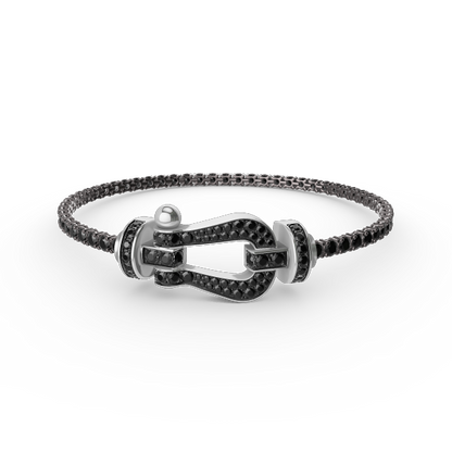 [Opulent Aurora]FORCE  LARGE HORSESHOE FULL DIAMOND TENNIS BRACELET